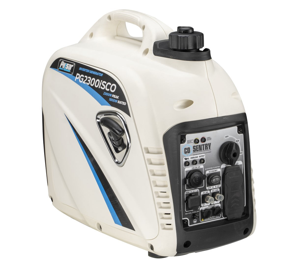 Pulsar PG2300ISCO 2,300-Watt Quiet Gasoline Powered Inverter Generator with CO Shutdown Sensor - PowerGen USA