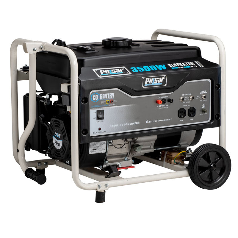 Pulsar PG3500MRCO 3,500-Watt Gasoline Powered Generator with CO Shutdown Sensor and Mobility Kit - PowerGen USA