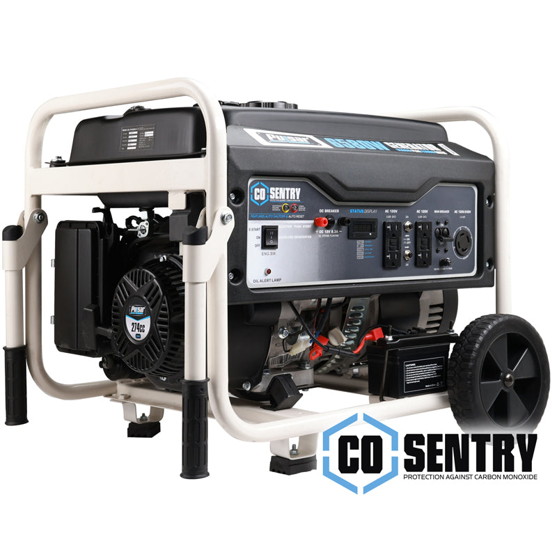 Pulsar PG6580ECO 6,580-Watt Gasoline Powered Generator with CO Shutdown Sensor - PowerGen USA