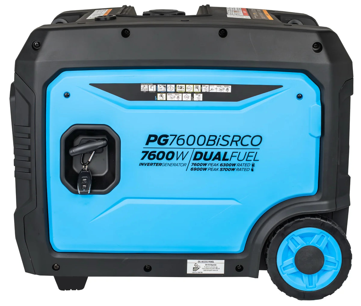 PULSAR PG7600BiSRCO DUAL-FUEL 7600W PEAK 6300W RATED INVERTER GENERATOR W/ CO ALERT REMOTE START PGMA COMPLIANCE