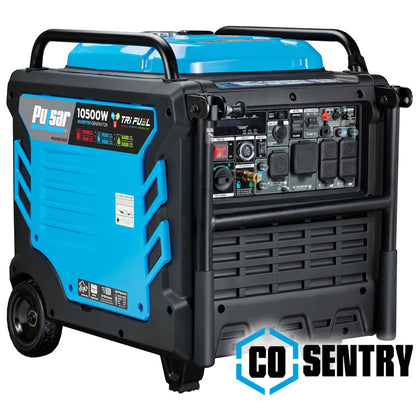 Pulsar PGD105TiSCO 10,500-Watt Tri-Fuel Portable Inverter Generator with CO Sentry - PowerGen USA