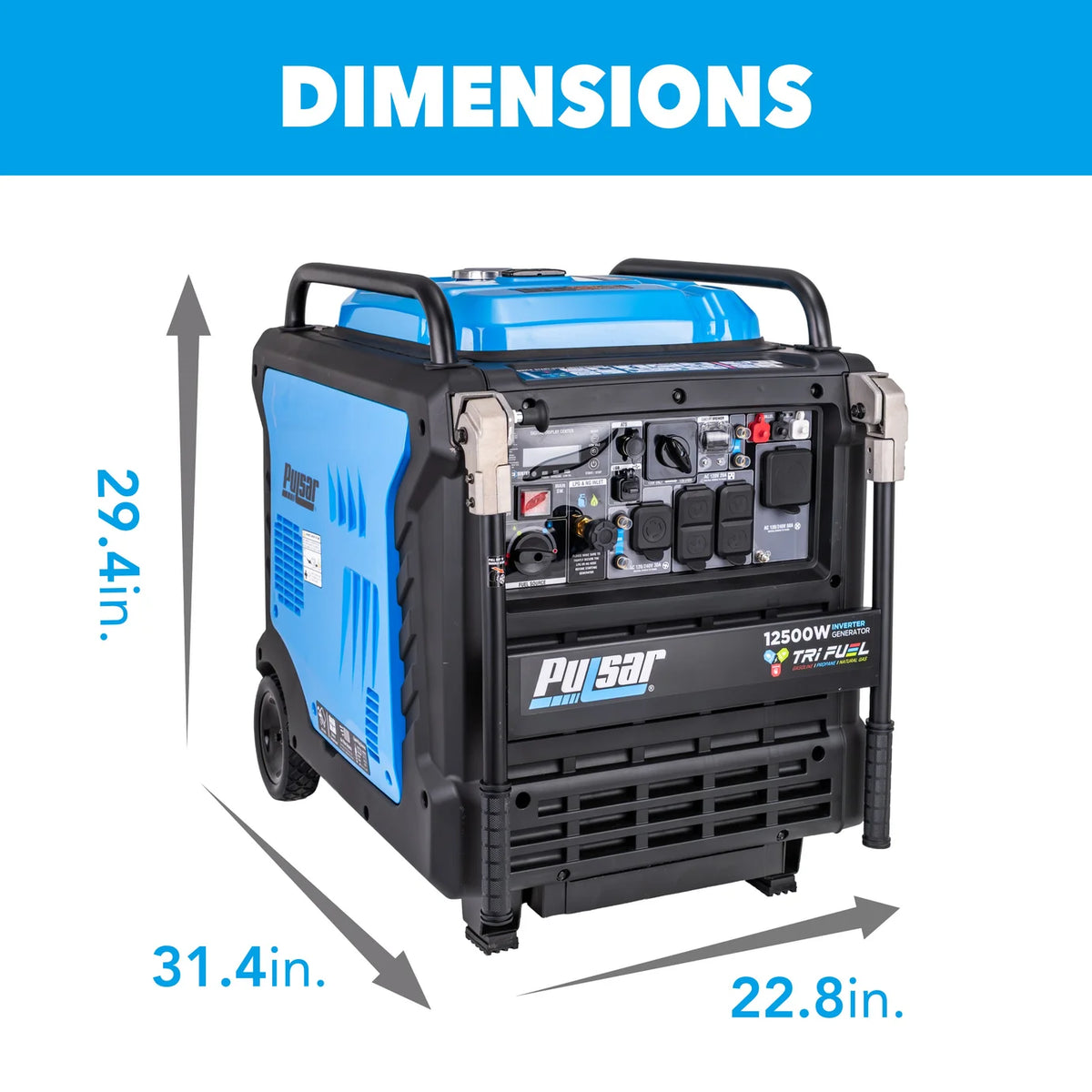 PULSAR PGD125TiSRCO 12,500 Watt Tri-Fuel Inverter Generator with CO Sentry
