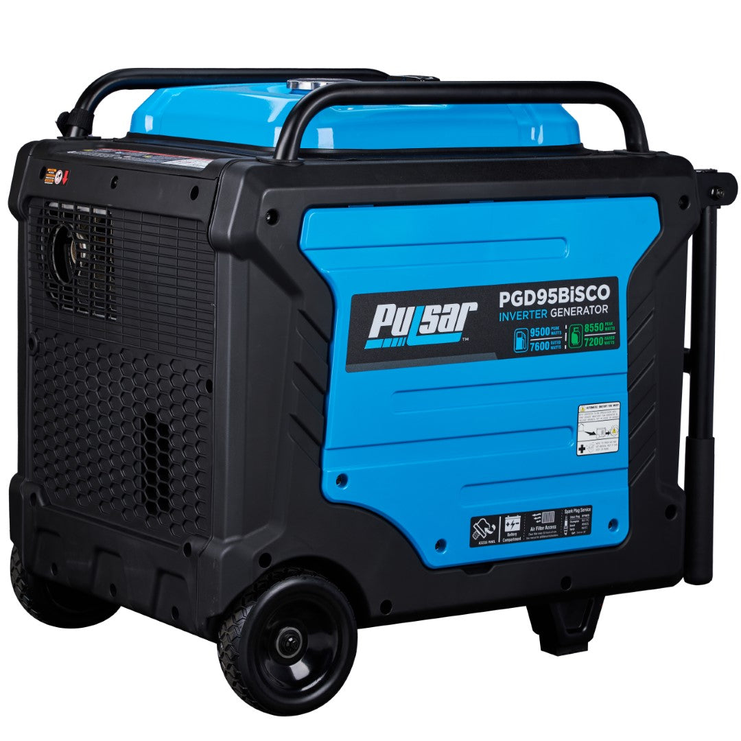 Pulsar PGD95BISCO Pulsar 9,500 Watt Super Quiet Dual Fuel Inverter Generator with CO Alert and Remote Start - PowerGen USA