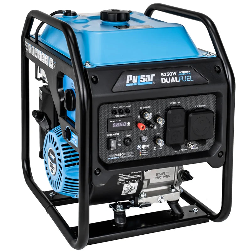 Pulsar PGX5250BiXCO 5250W Dual Fuel Open Frame Inverter Generator with CO Sentry