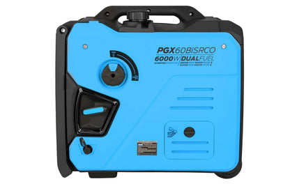 PULSAR PGX60BiSRCO DUAL FUEL GENERATOR INVERTER PEAK 6000W RATED 5400W W/ REMOTE CO ALERT EPA&CARB
