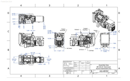 Diesel Generator - Aurora Generators 8kW 48 Volt DC Generator/Open