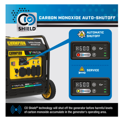 Champion 201223 Champion 4000W Electric Start Tri-Fuel Generator with CO Shield® – Runs on Gas, Propane