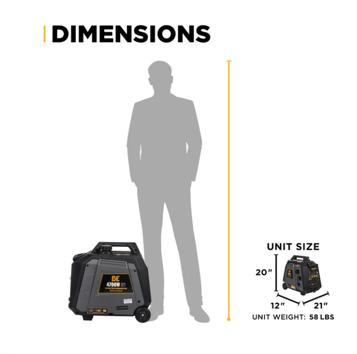 BE Power Equipment 4,700 Watt Digital Inverter Generator (BE4700ID)