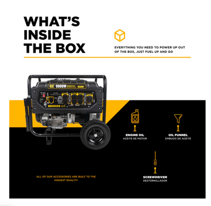 BE Power Equipment 9000 Watt Electric Start Generator - PowerGen USA