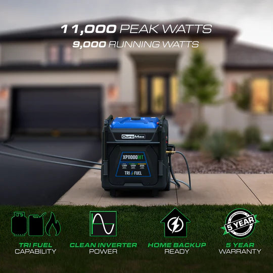 DuroMax XP11000iHT 11,000 Watt Remote Start Tri Fuel Portable Digital Inverter Generator - PowerGen USA