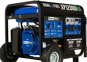 Dual Fuel Hybrid - DuroMax XP12000HX 12,000 Watt Dual Fuel Portable Home Power Backup HX Generator W/ CO Alert