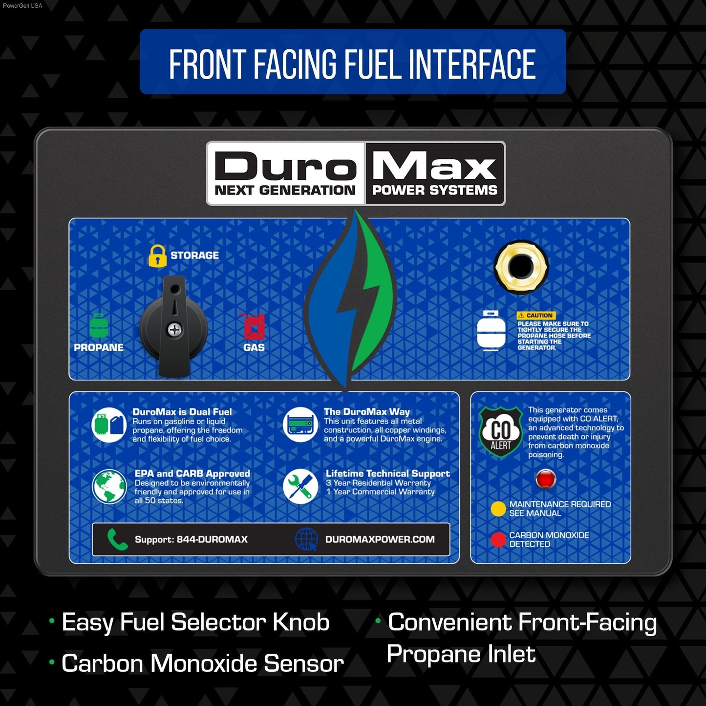 Dual Fuel Hybrid - DuroMax XP12000HX 12,000 Watt Dual Fuel Portable Home Power Backup HX Generator W/ CO Alert