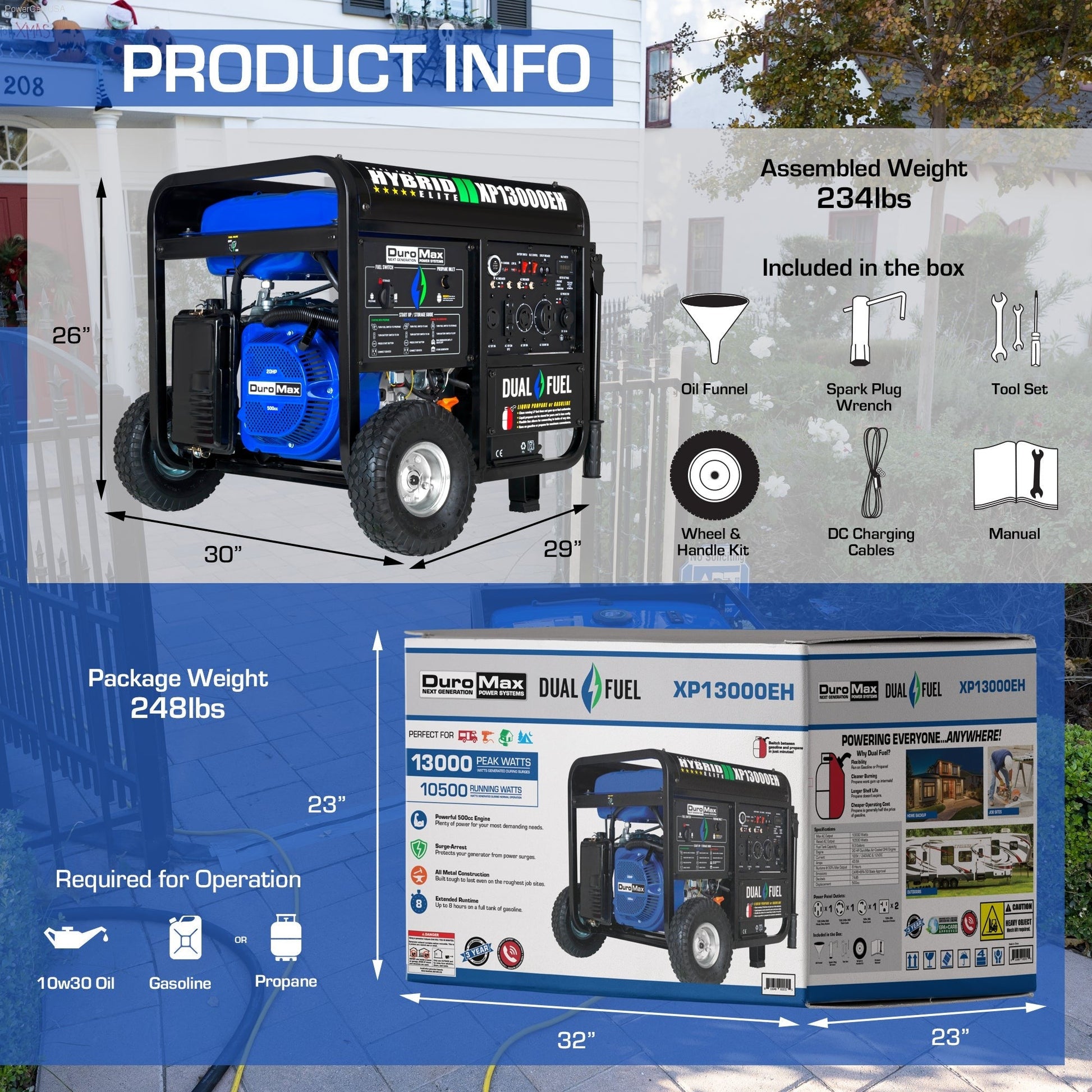 Portable Dual Fuel Backup Generator
