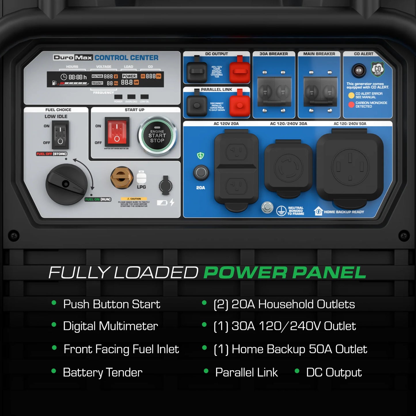 DuroMax XP13500iH 13,500 Watt Portable Dual Fuel Inverter Generator - Quiet, Low THD