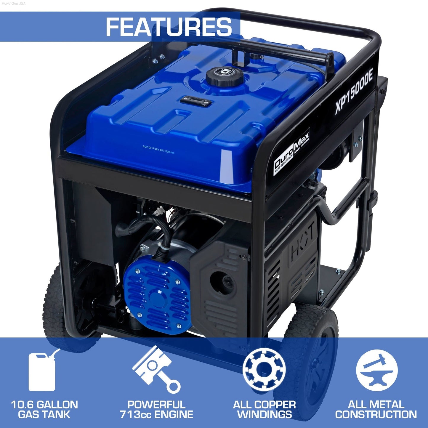 Gas Generators - DuroMax XP15000E 15,000 Watt Gasoline Portable Home Power Backup Generator