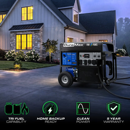 DuroMax XP15500HXT 15,500 Watt Tri Fuel Portable HXT Generator w/ CO Alert - PowerGen USA