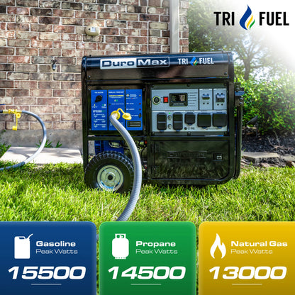DuroMax XP15500HXT 15,500 Watt Tri Fuel Portable HXT Generator w/ CO Alert - PowerGen USA