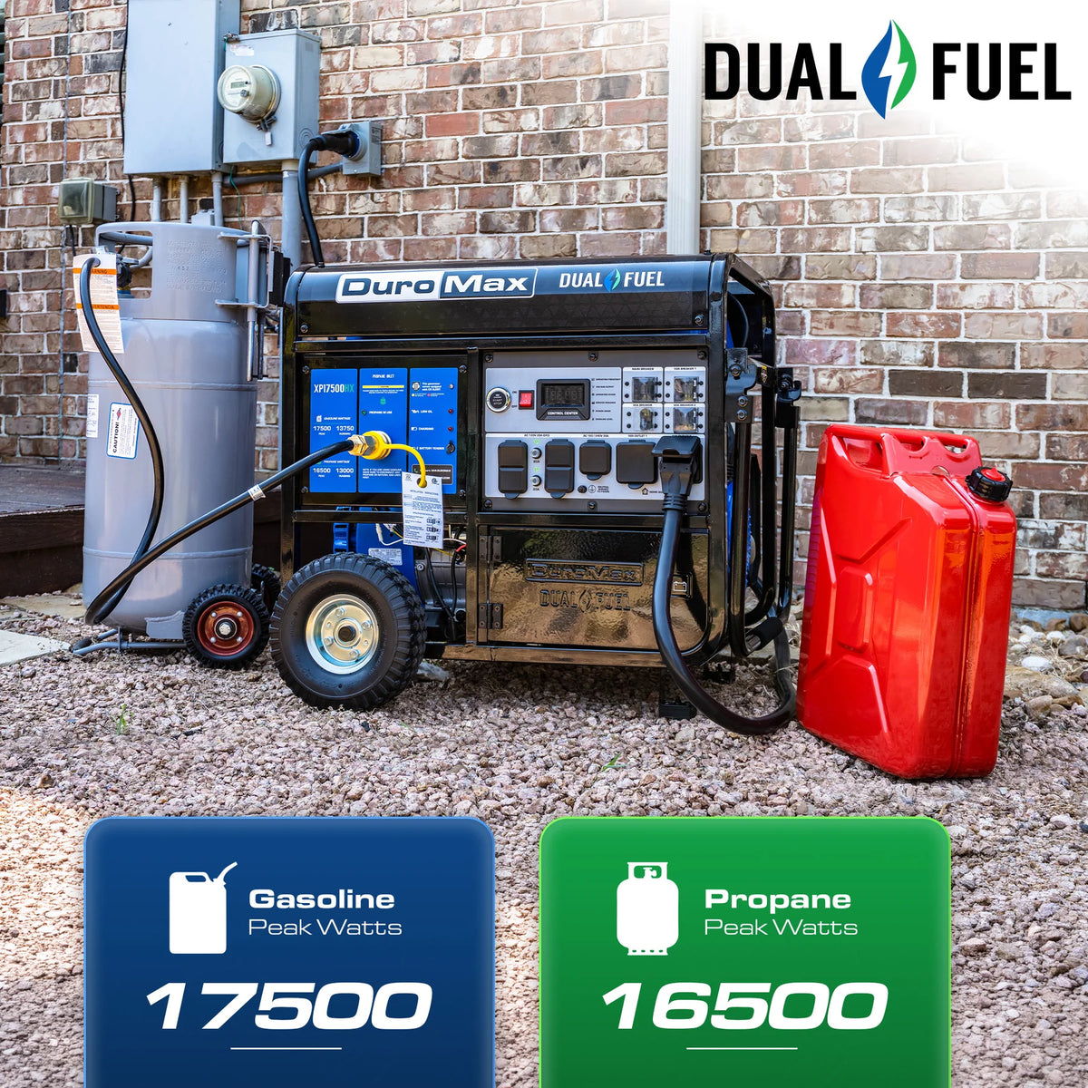 DuroMax XP17500HX 17,500 Watt Dual Fuel Portable HX Generator w/ CO Alert - PowerGen USA
