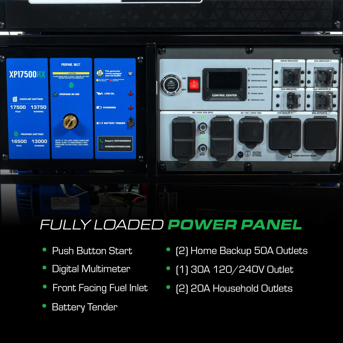 DuroMax XP17500HX 17,500 Watt Dual Fuel Portable HX Generator w/ CO Alert - PowerGen USA