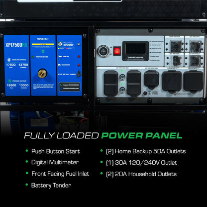 DuroMax XP17500HX 17,500 Watt Dual Fuel Portable HX Generator w/ CO Alert - PowerGen USA