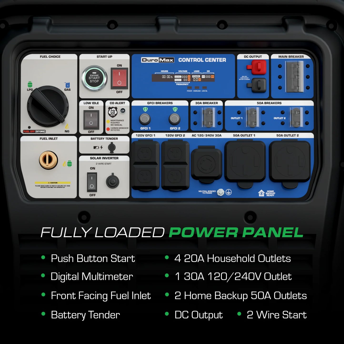 DuroMax 28,000 Watt Tri Fuel Portable Inverter Generator w/ CO Alert