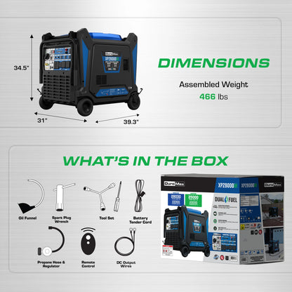 DuroMax 28,000 Watt Dual Fuel Portable Inverter Generator w/ CO Alert