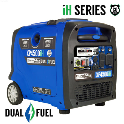 Dual Fuel Hybrid - DuroMax XP4500iH 4,500 Watt Dual Fuel Portable Inverter Generator W/ CO Alert