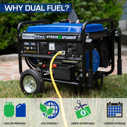 Dual Fuel Hybrid - DuroMax XP5500EH 5,500 Watt Dual Fuel Portable Generator