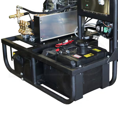 BE Power Equipment Zinger Professional 3500 PSI (Gas - Hot Water) Skid Belt-Drive Pressure Washer w/ Comet Pump & Vanguard Engine - Z5535CPBDV