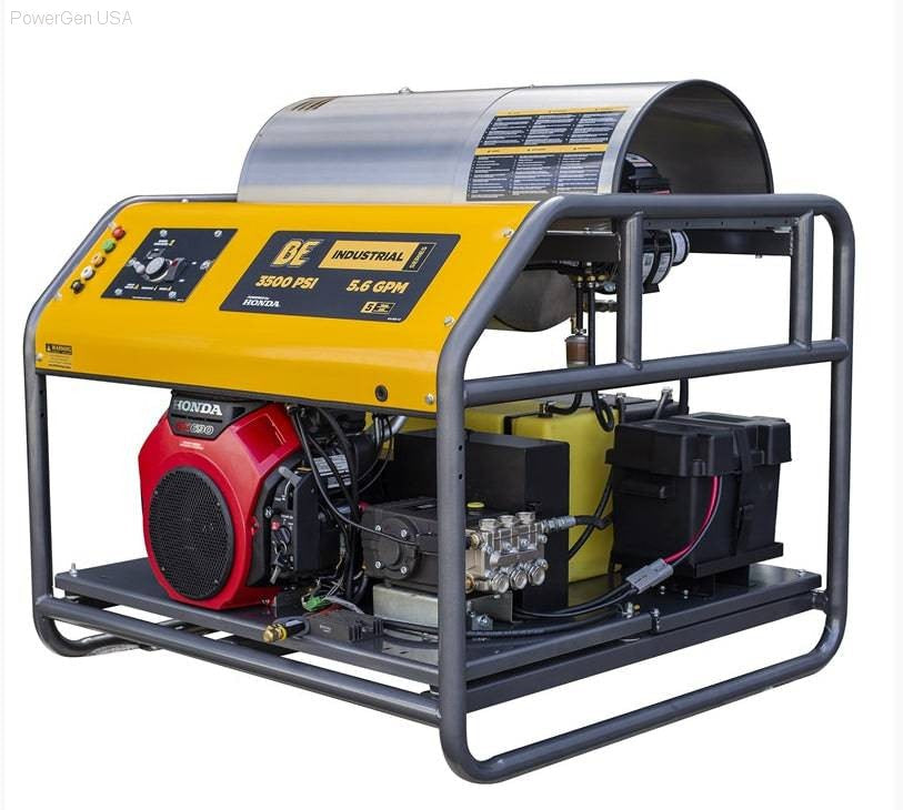Pressure Washers - BE Power Equipment 3500 PSI  5.6 GPM Hot Water Pressure Washer Honda GX690 Engine And General Triplex Pump