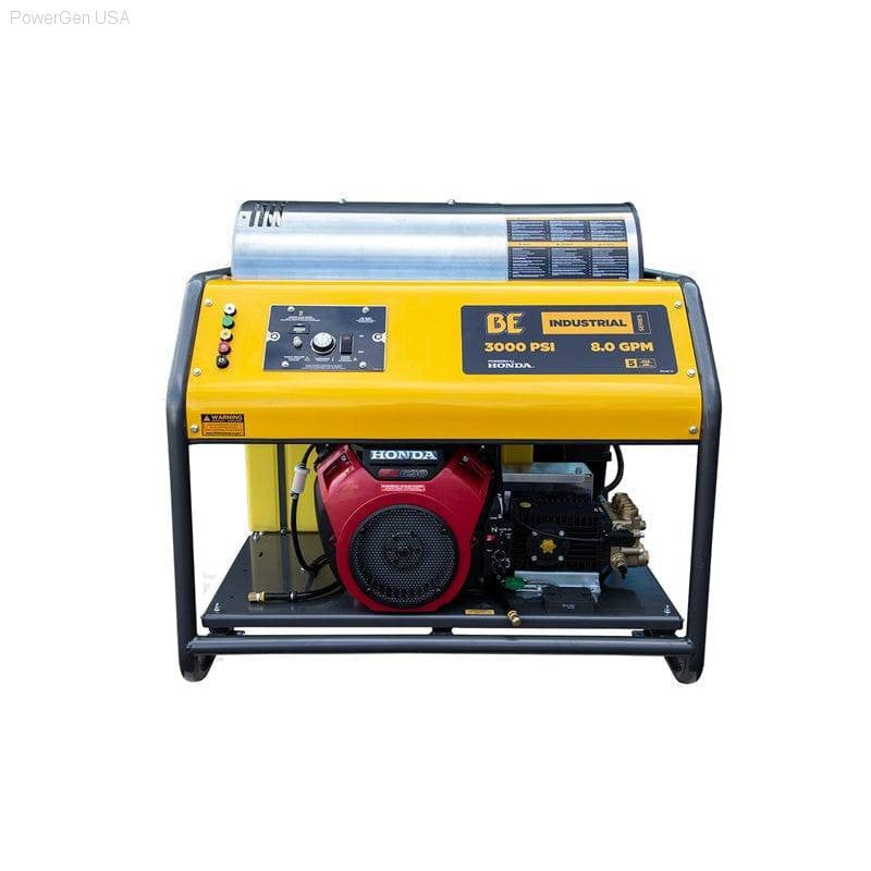 Pressure Washers - BE Power Equipment Industrial Series 3000 Psi 8.0 GPM 690cc Honda GX693 Engine Gas Skid Mount Hot Water Pressure Washer