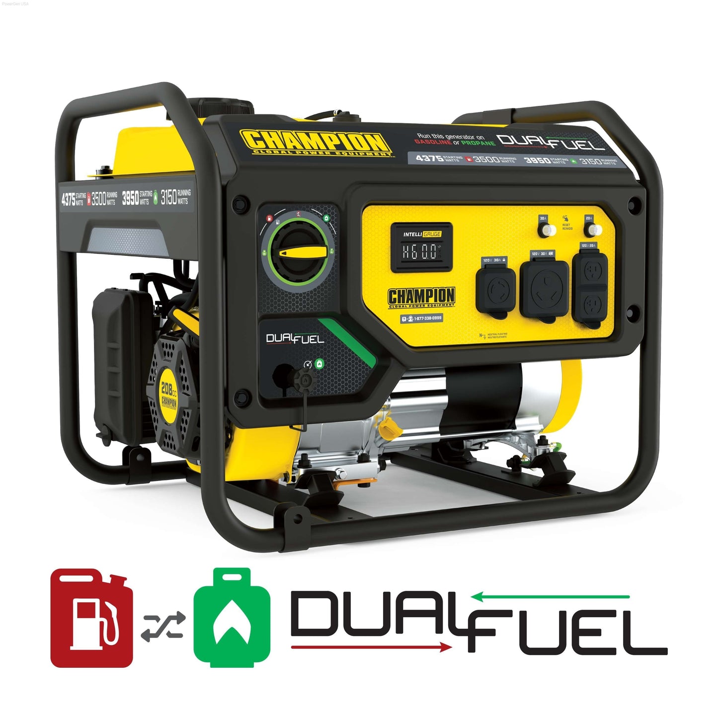 champion dual fuel generator 4375