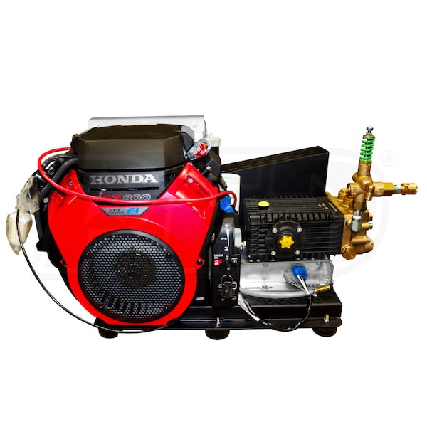BE Power Equipment Professional 3000 PSI (Gas - Cold Water) Belt-Drive Skid Pressure Washer w/ General Pump & Electric Start Honda IGX800 Engine