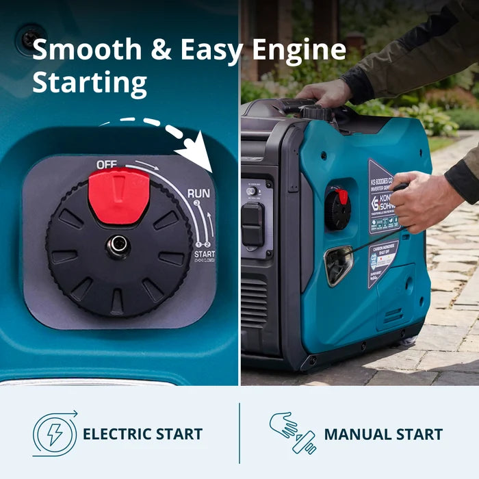 Könner & Söhnen 5500W Portable Inverter Generator | Gasoline, Electric Start, CO Sensor | KS 6000iES CO - PowerGen USA