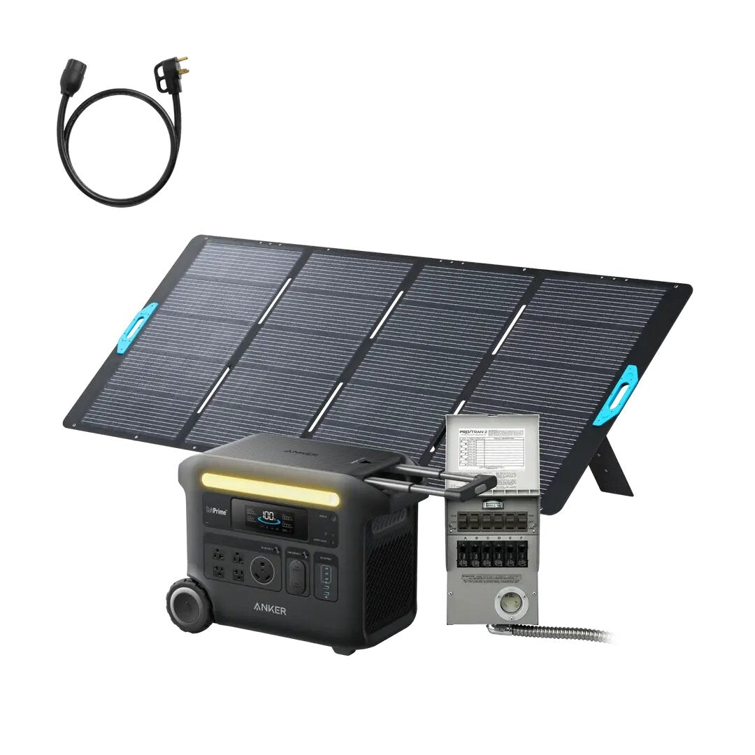 Anker SOLIX F2600 + Home Backup Kit (Transfer Switch + Cable) + 400W Solar Panel