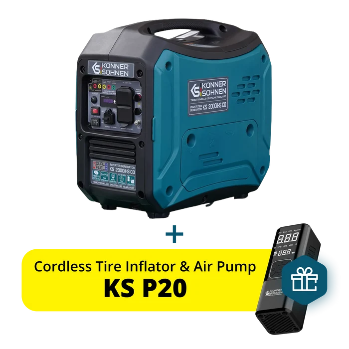 Könner & Söhnen 2000W Portable Dual Fuel Inverter Generator | Gasoline & Propane, Super Quiet 57 dB | KS 2000iH S CO - PowerGen USA
