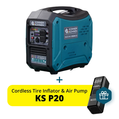 Könner & Söhnen 2000W Portable Dual Fuel Inverter Generator | Gasoline & Propane, Super Quiet 57 dB | KS 2000iH S CO - PowerGen USA