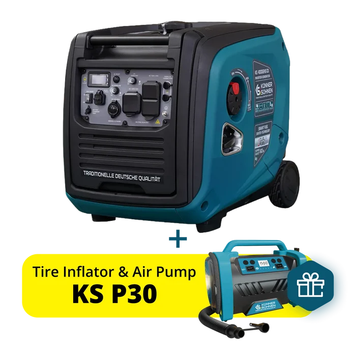 Könner & Söhnen 4000W Dual Fuel Inverter Generator | LPG/Gasoline, Electric Start, CO Sensor | KS 4000iEHS CO - PowerGen USA