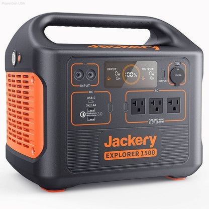 Solar & Battery Powered - Jackery Explorer 1500 Outdoor Portable Power Station Solar Battery Generator With Push Button Start And AC Outlets