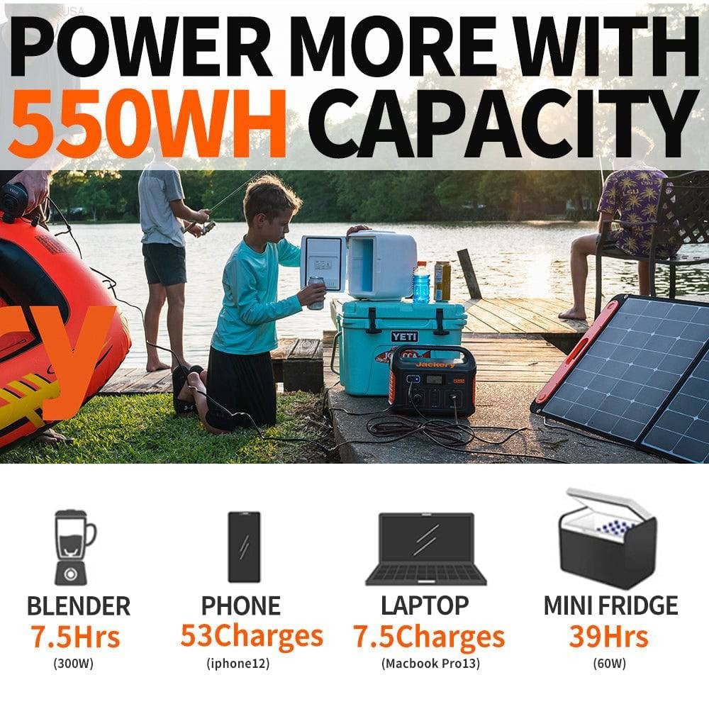 Solar & Battery Powered - Jackery Explorer 550 Outdoor Portable Power Station Solar Battery Generator