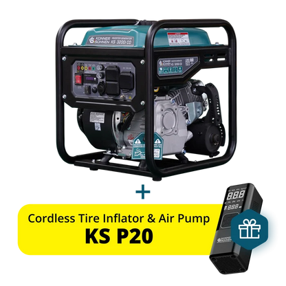 Könner & Söhnen 3200W Portable Inverter Generator | Gasoline, Pure Sine Wave, CO Sensor | KS 3200i CO - PowerGen USA