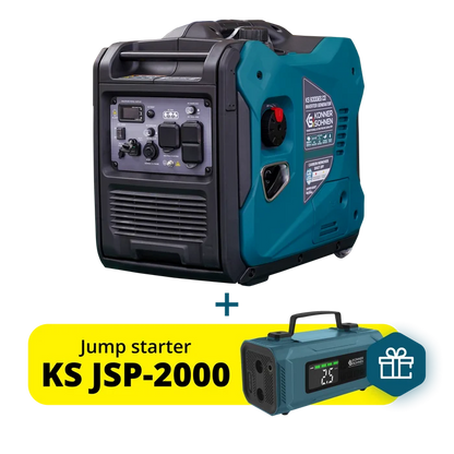Könner & Söhnen 5500W Portable Inverter Generator | Gasoline, Electric Start, CO Sensor | KS 6000iES CO - PowerGen USA