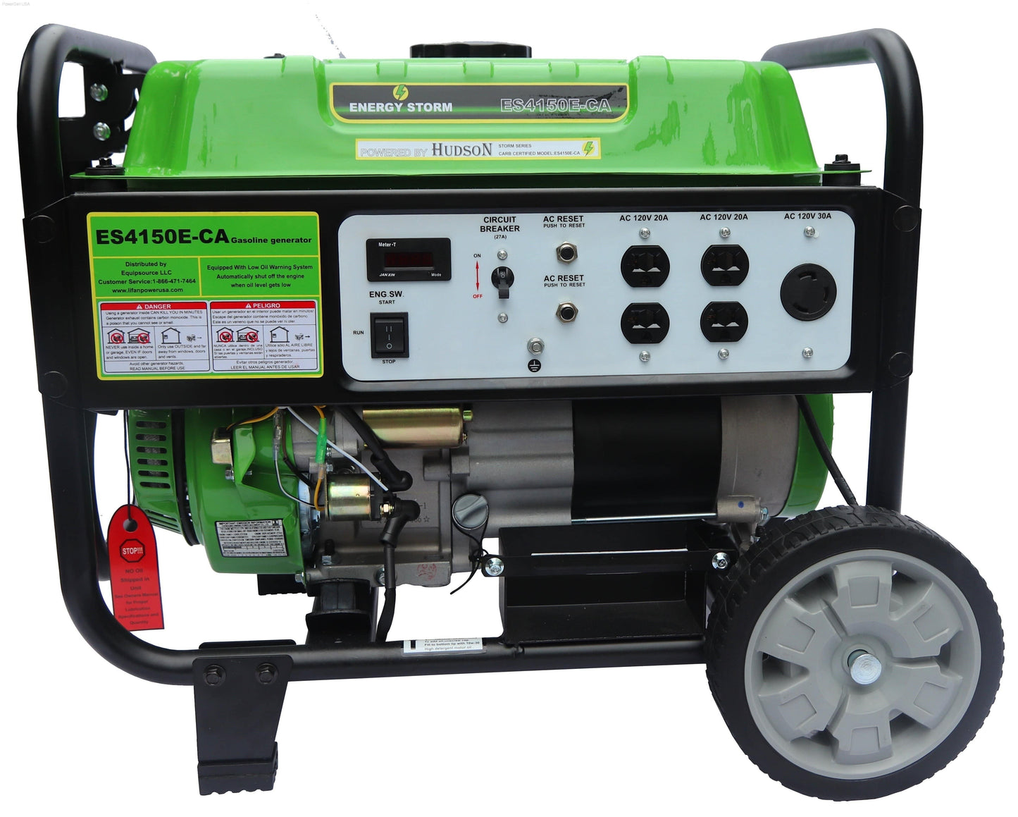 Gas Generators - LIFAN Power USA  3500-Watt Surge 3200 Watt Rated Electric Or Recoil Start Open Frame Generator -CARB
