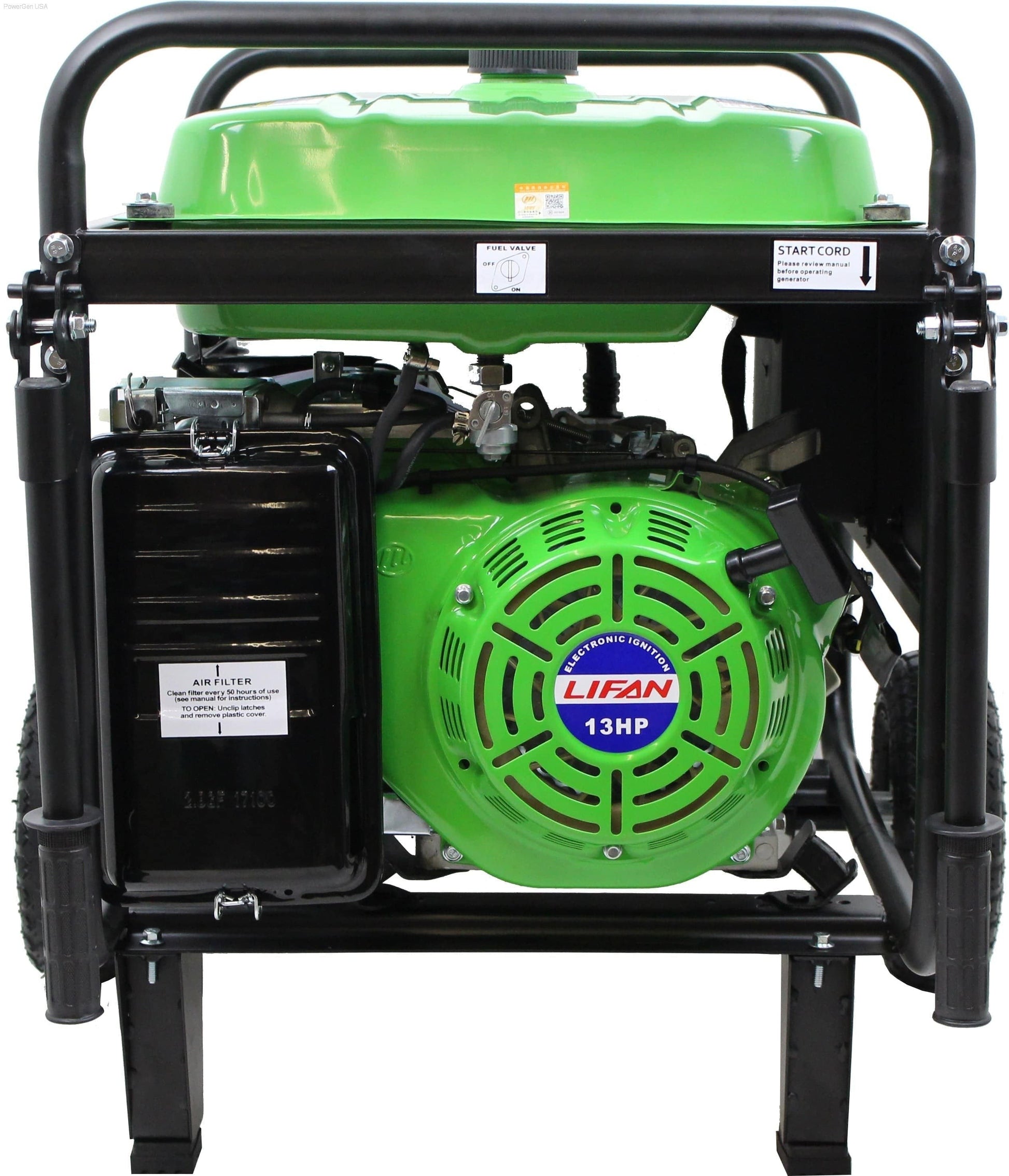 Gas Generators - LIFAN Power USA 6600-Watt 13hp Gas Powered Portable Generator With Recoil Start