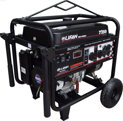 Gas Generators - LIFAN Power USA  7000W Pro Generator - 13MHP W/Recoil Start/Wheel Kit