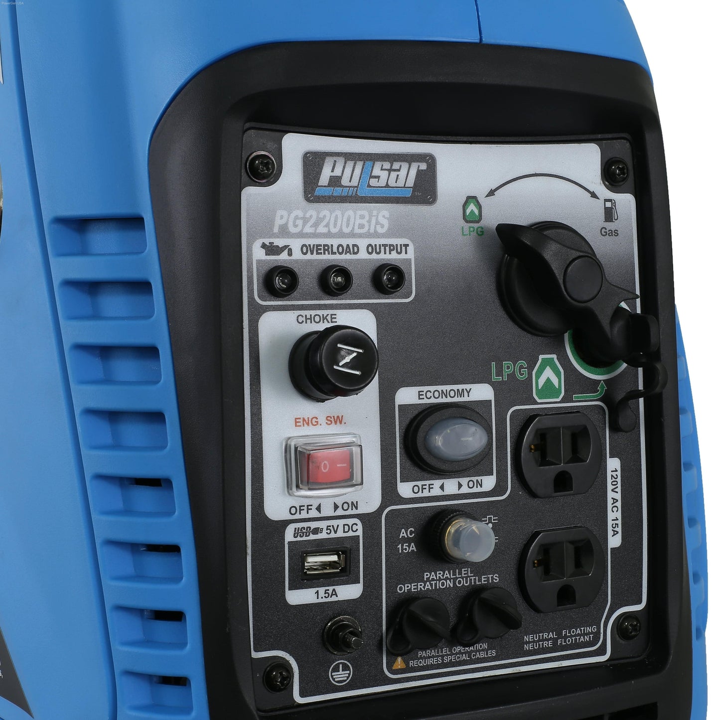 Dual Fuel Hybrid - Pulsar PG2200BiS-DUAL-Fuel Inverter 2200W Generator RATED 1800W, Carb Approved